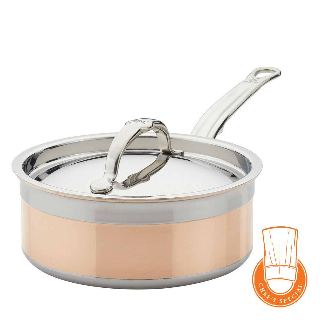 Induction Copper Saucepan & Lid: Small, Medium & Large