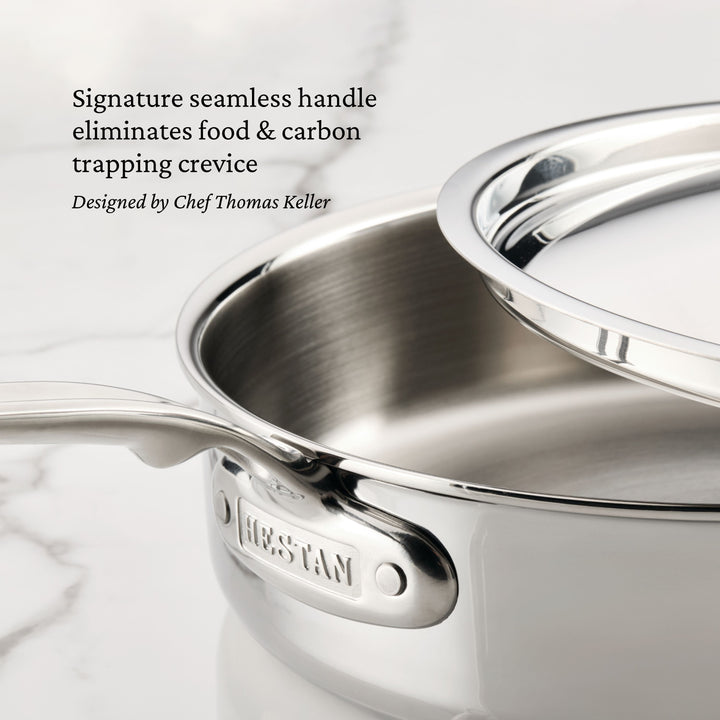 Hestan ProBond® Luxe Professional Clad Stainless Steel Sauté Pan with Lid, 26cm