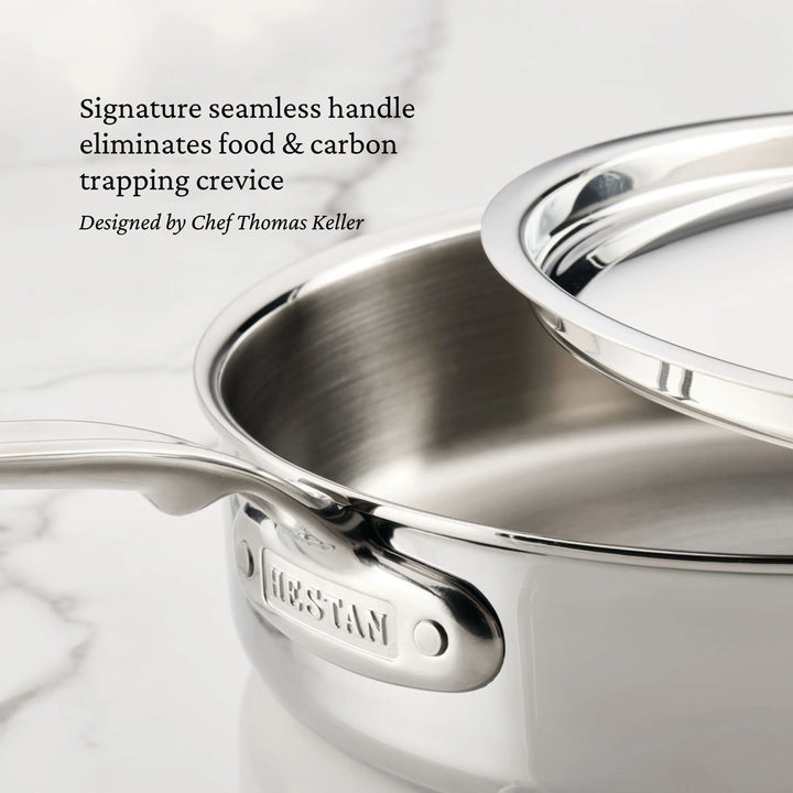 Hestan ProBond® Luxe Professional Clad Stainless Steel Sauté Pan with Lid, 26cm