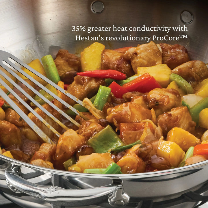 Hestan ProBond® Luxe 36cm Professional Clad Stainless Steel Wok with Dome Lid, 4.73L