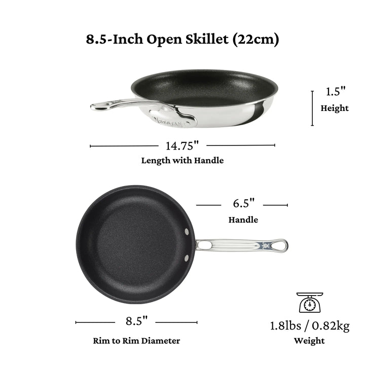 Hestan ProBond® Luxe Induction Stainless Steel Skillet TITUM™ Non-Stick - Small, Medium & Large