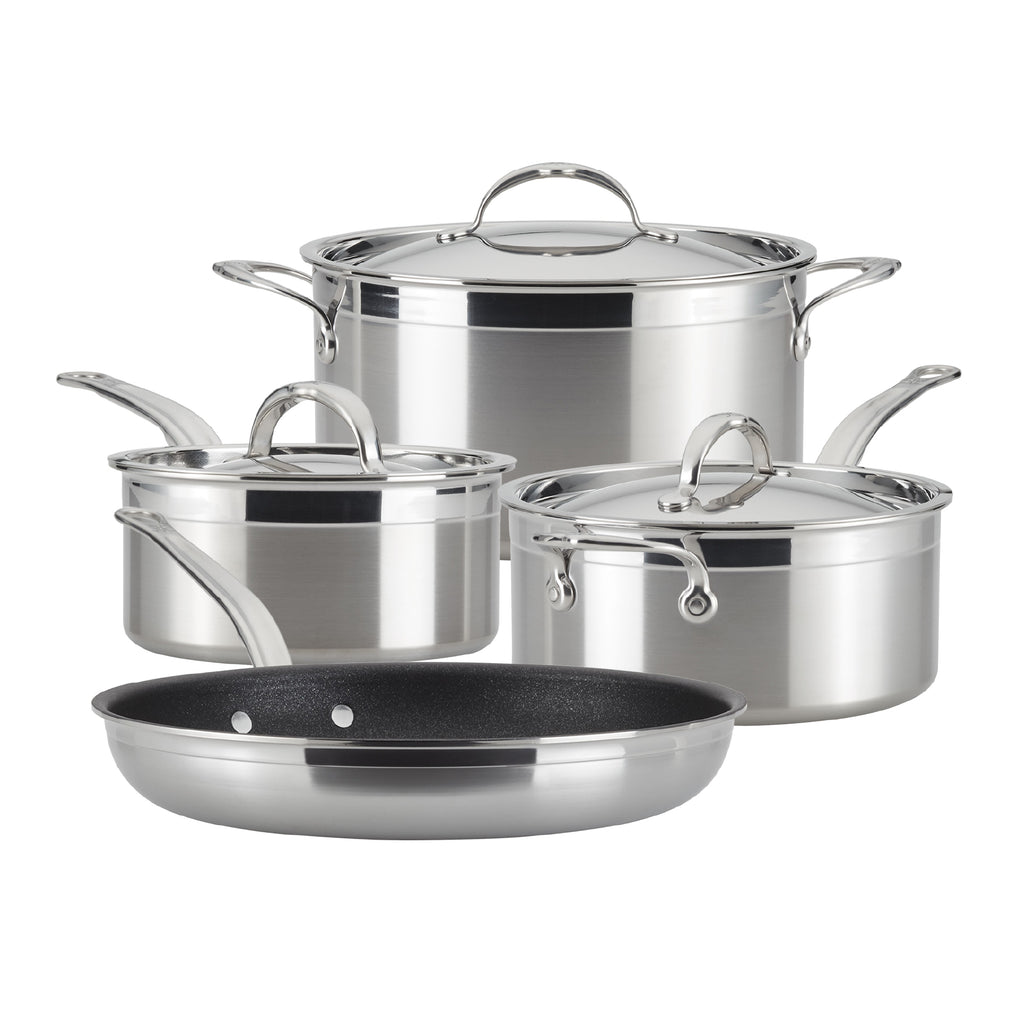 Hestan Induction Stainless Steel Saucepan Stock Pot & Titum™ Non Stick Skillet Set 7 Piece