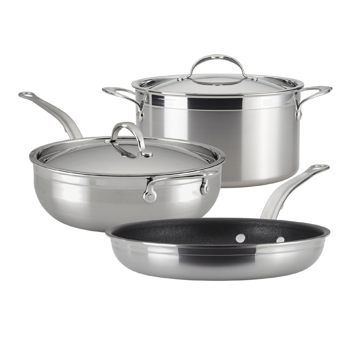 Hestan Induction Stainless Steel Essential Pan Stock Pot & Titum™ Non Stick Skillet Set 5 Piece