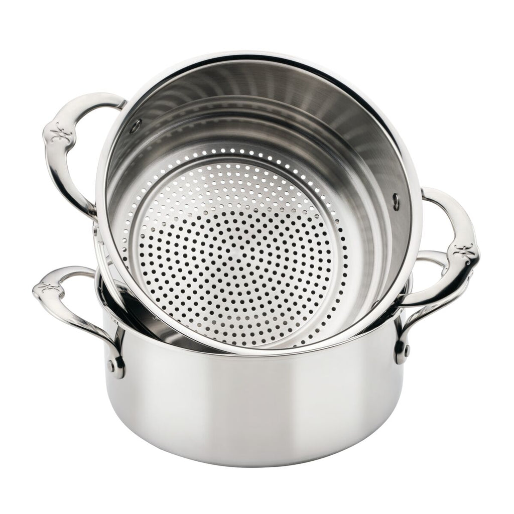 Hestan ® 20cm 2.84L Polished Professional Clad Stainless Steel Soup Pot Steamer Insert Set