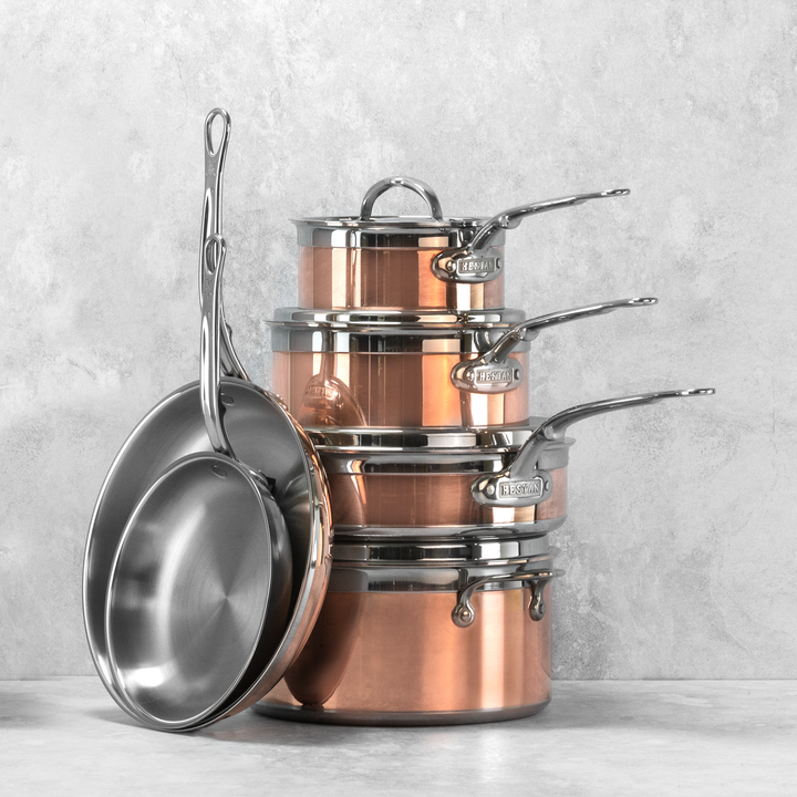 Hestan CopperBond Induction Copper Skillets, Saucepans & Lids, Sauté Pan & Stock Pot Set: 10 Piece