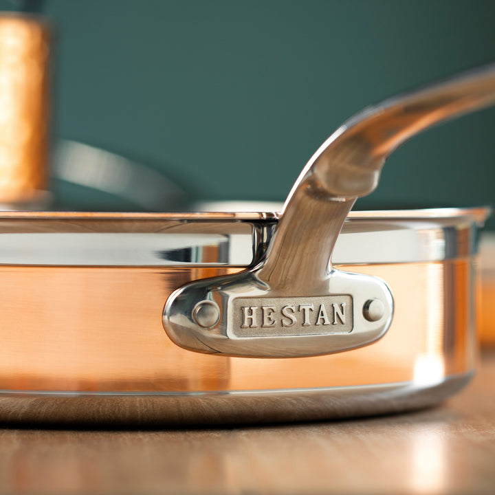 Hestan CopperBond Induction Copper Sauté Pan & Lid with Helper Handle 26cm (3.3L)