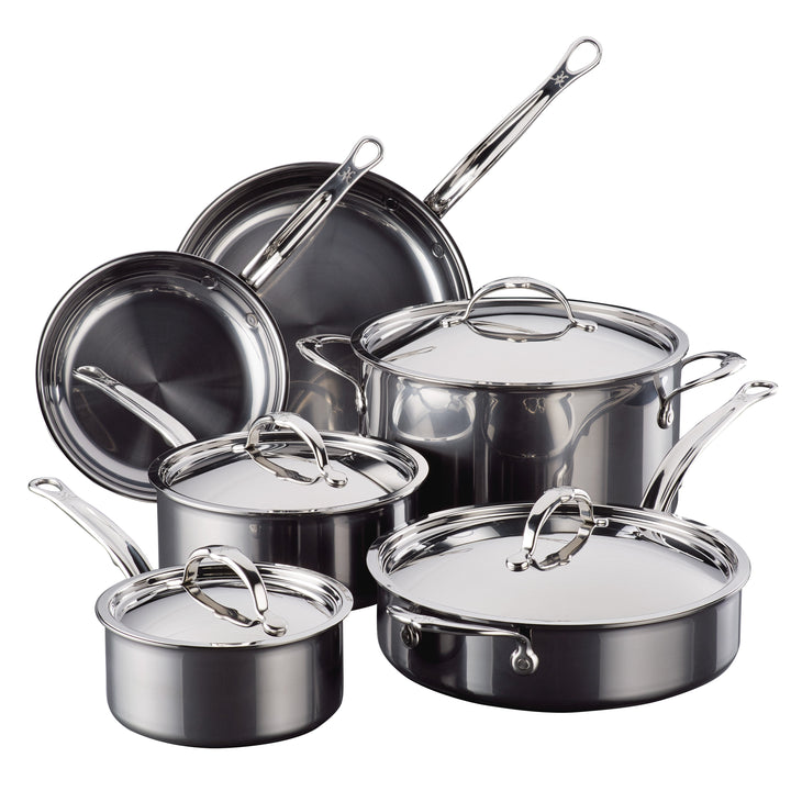 Hestan NanoBond Titanium Induction Skillets, Saucepans & Lids, Stock Pot & Sauté Pan Set: 10 Piece